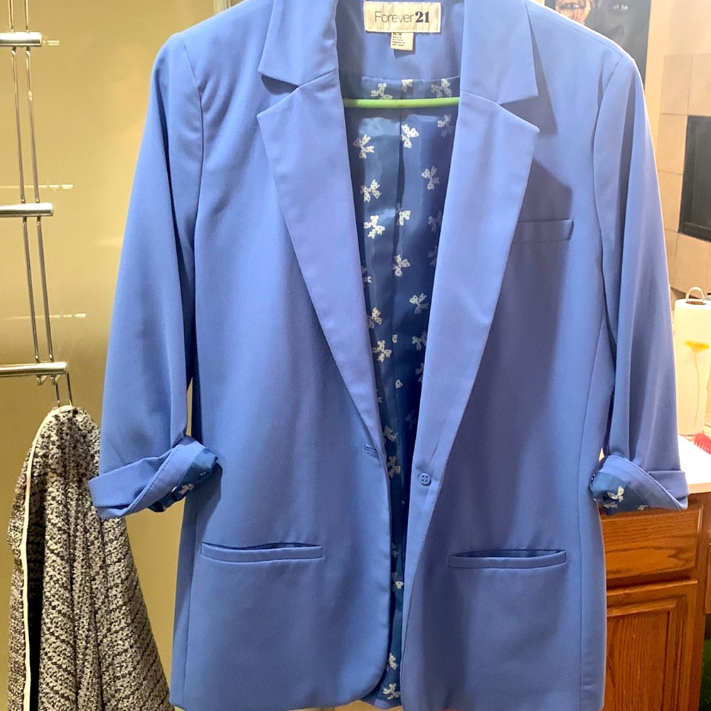 Baby blue work or casual blazer.
